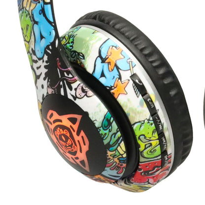 Wireless Bluetooth Headphones with RGB Lights & Graffiti Design