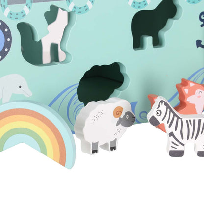 Wooden Noah's Ark Shape Sorter with Animal Figures