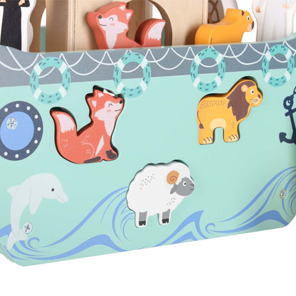 Wooden Noah's Ark Shape Sorter with Animal Figures