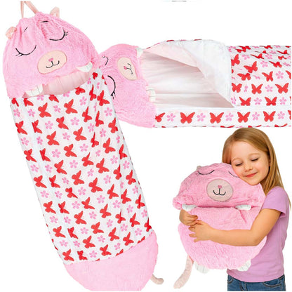Dziecięcy śpiwór podróżny 2 w 1 z poduszką 125 × 50 cm