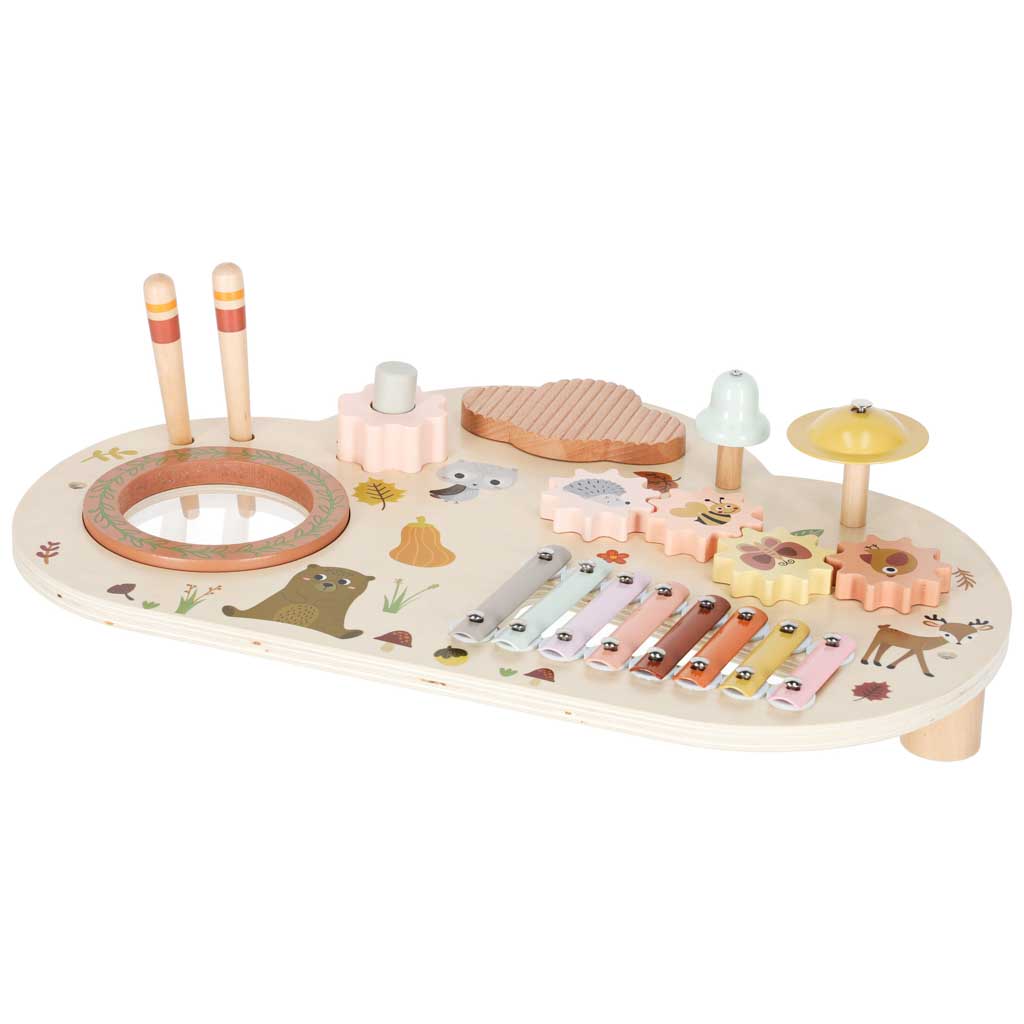 Wooden Musical Activity Table with Xylophone & Drum