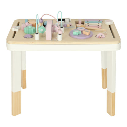 LULILO Drewniany stolik edukacyjny Ludo 2 w 1 – Różowy 3+
