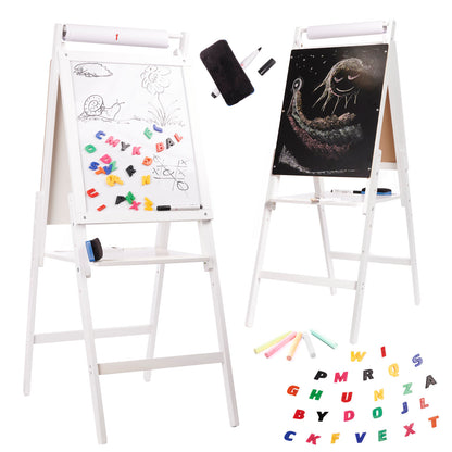 Double-Sided Magnetic Easel for Kids – Chalkboard & Whiteboard