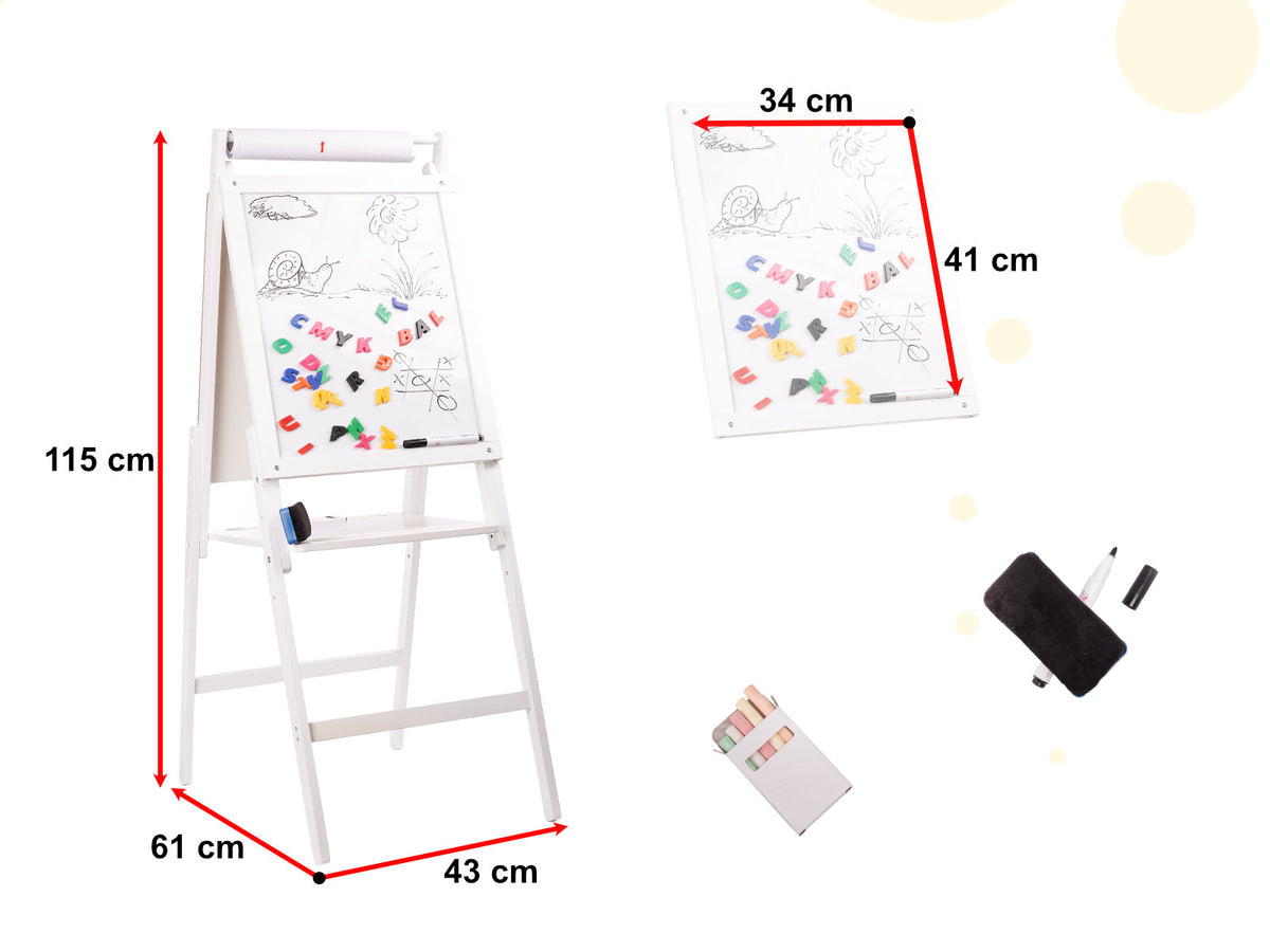 Double-Sided Magnetic Easel for Kids – Chalkboard & Whiteboard