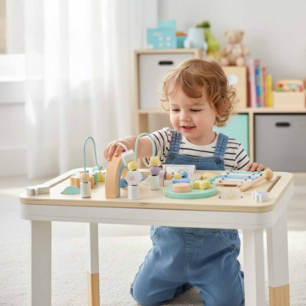 LULILO Ludo 2-in-1 Wooden Activity Table – Mint 3+