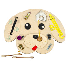 Drewniana tablica manipulacyjna Pies – tablica edukacyjna Montessori 3+