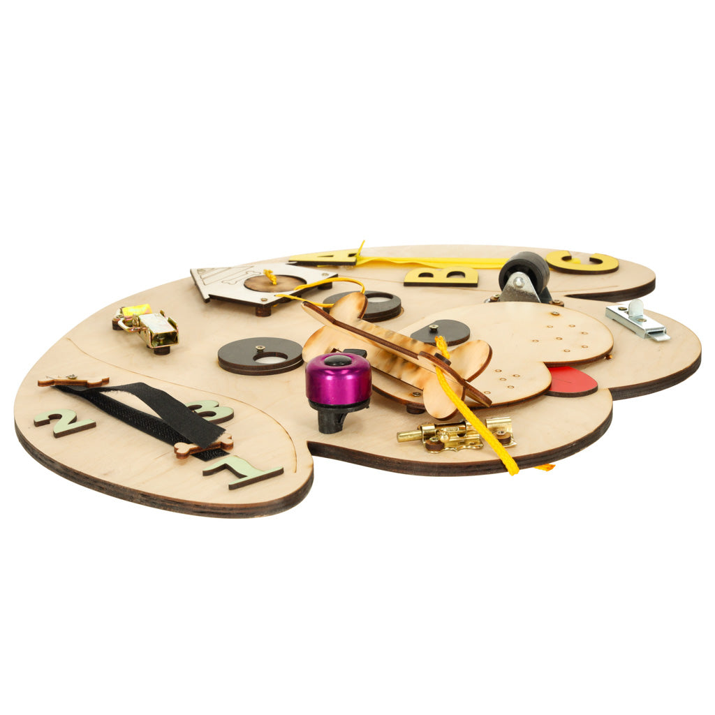 Drewniana tablica manipulacyjna Pies – tablica edukacyjna Montessori 3+