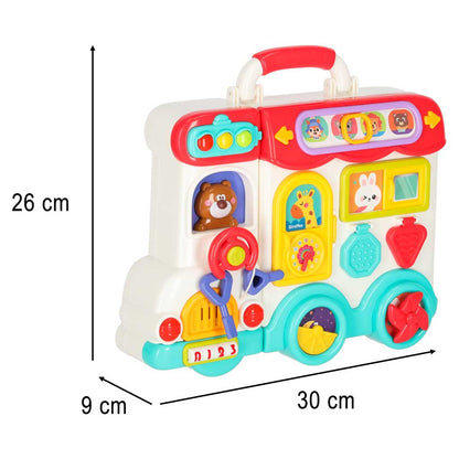 Montessori Sensory Activity Busy Board Suitcase Bus – STEM Learning Toy