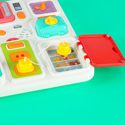 Montessori Sensoryczna Tablica Aktywności Kuferek Kuchnia dla Małych Dzieci 18M+