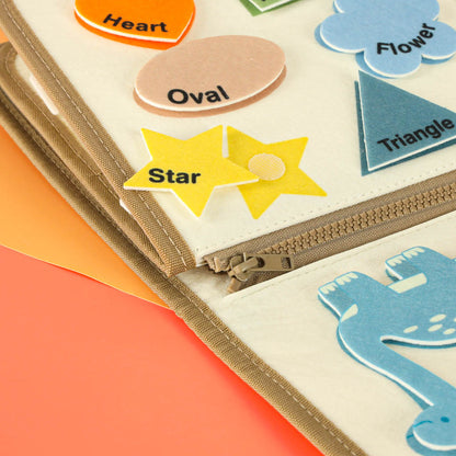 Montessori Dinosaur Busy Board for Kids – Sensory Activity Case