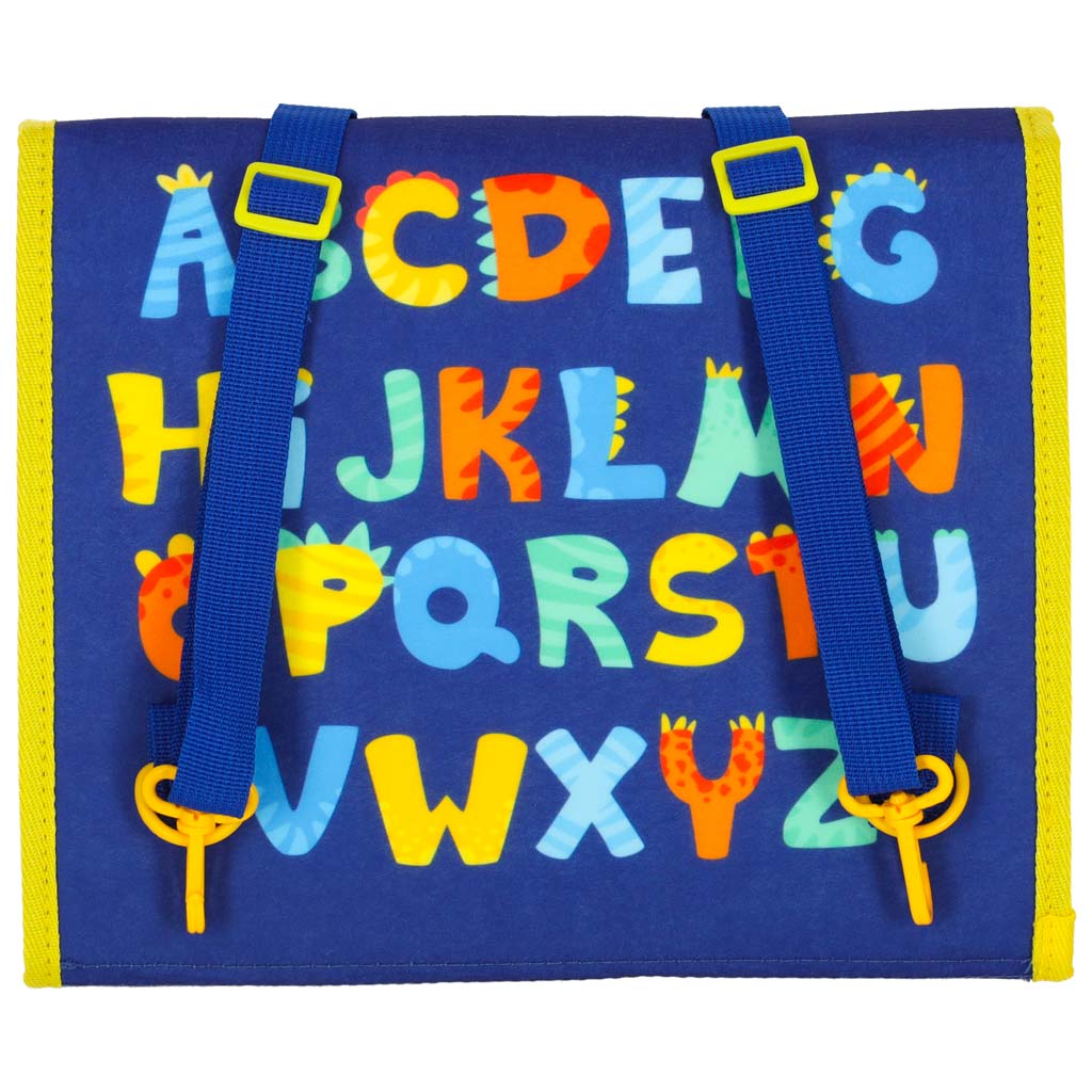 Plecak Montessori z tablicą manipulacyjną z dinozaurami dla dzieci