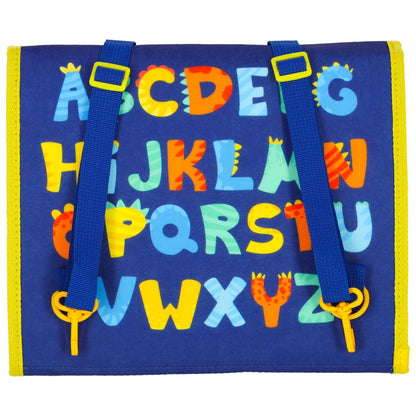 Plecak Montessori z tablicą manipulacyjną z dinozaurami dla dzieci