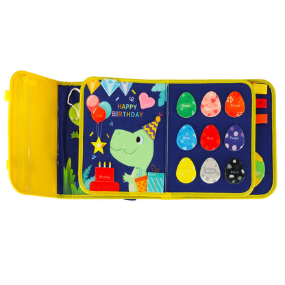 Plecak Montessori z tablicą manipulacyjną z dinozaurami dla dzieci
