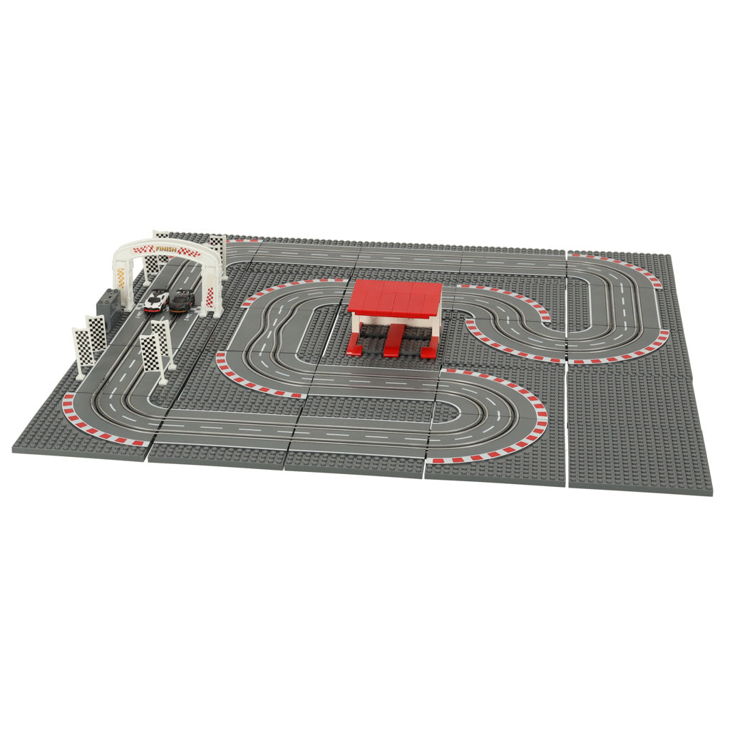 Electric Racing Track Set with 2 Cars & Building Blocks GD-03