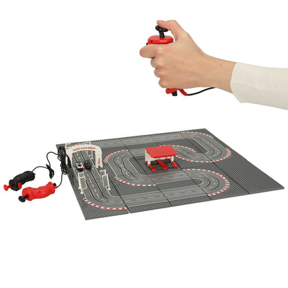 Electric Racing Track Set with 2 Cars & Building Blocks GD-03