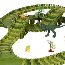 Zestaw tor wyścigowy z dinozaurami – 240 elementów z autkiem i figurkami