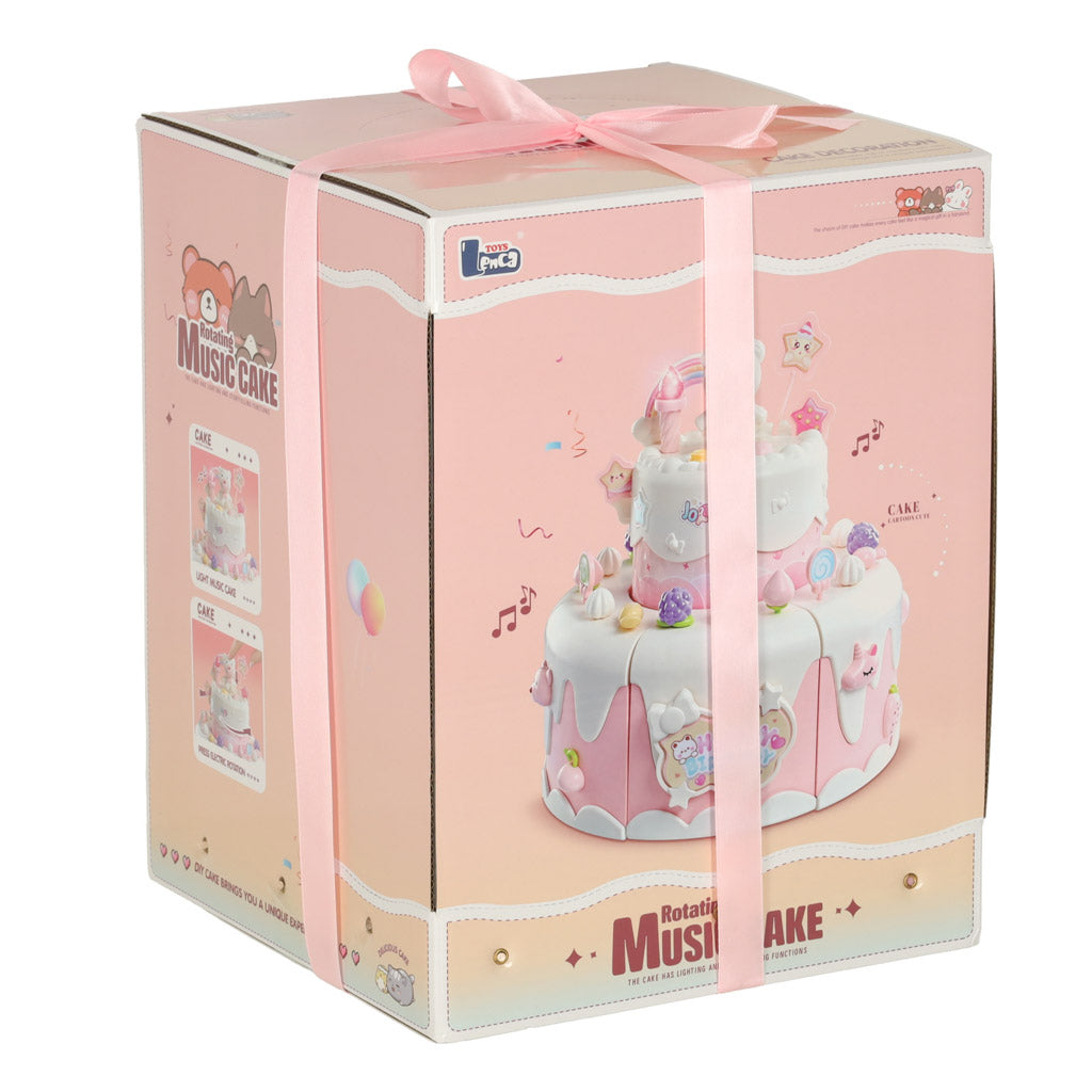 Interactive Birthday Cake Toy Set – Rotating Musical Cake 16 Pieces