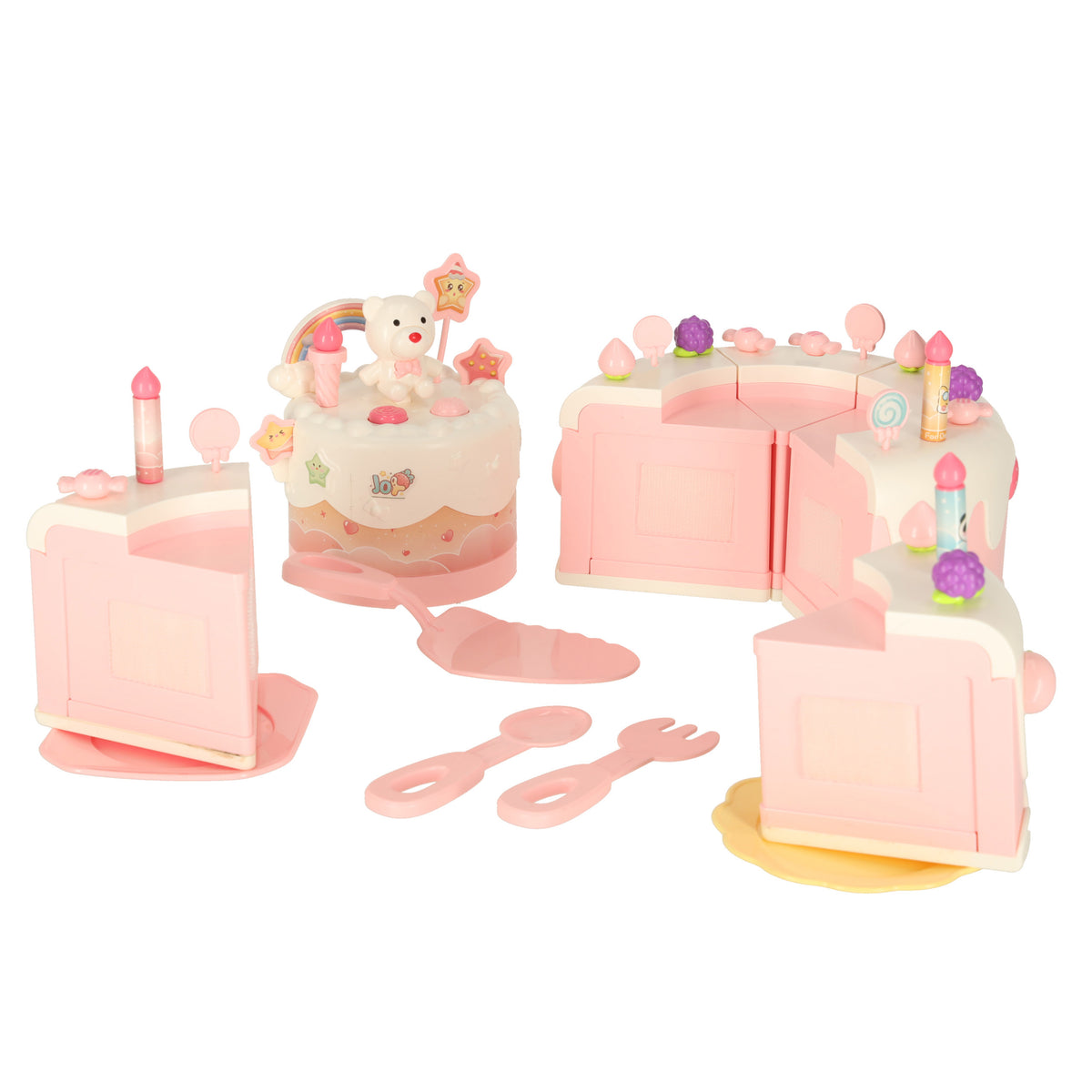 Interactive Birthday Cake Toy Set – Rotating Musical Cake 16 Pieces