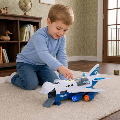 Police Vehicle Transporter Airplane Playset