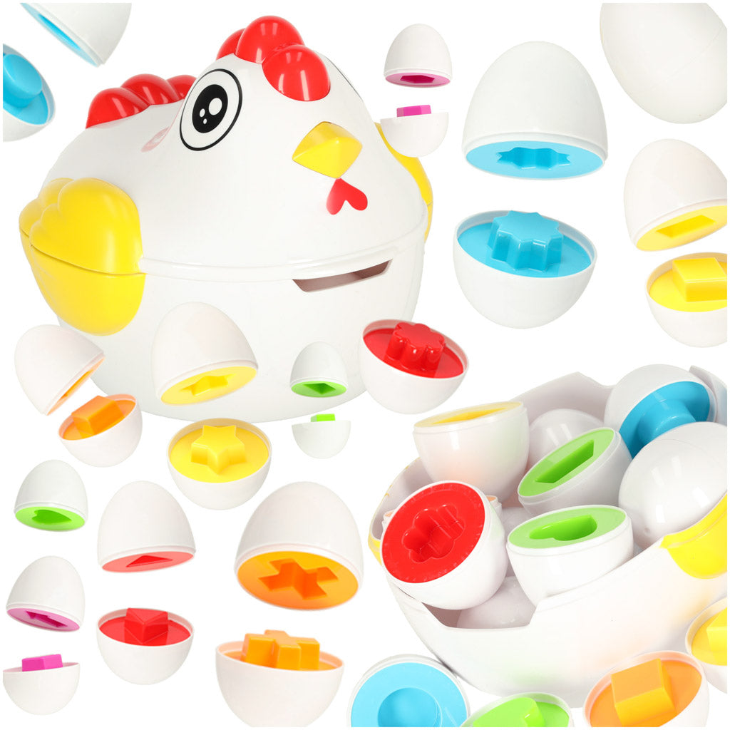 Montessori Egg Puzzle Toy for Toddlers 18M+ – Chicken Shape Sorter