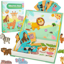 Książka z puzzlami magnetycznymi Zwierzęta Safari – 47 elementów 3+