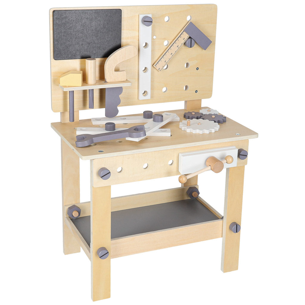 Wooden Kids Workbench with Tools – DIY Pretend Play Toy