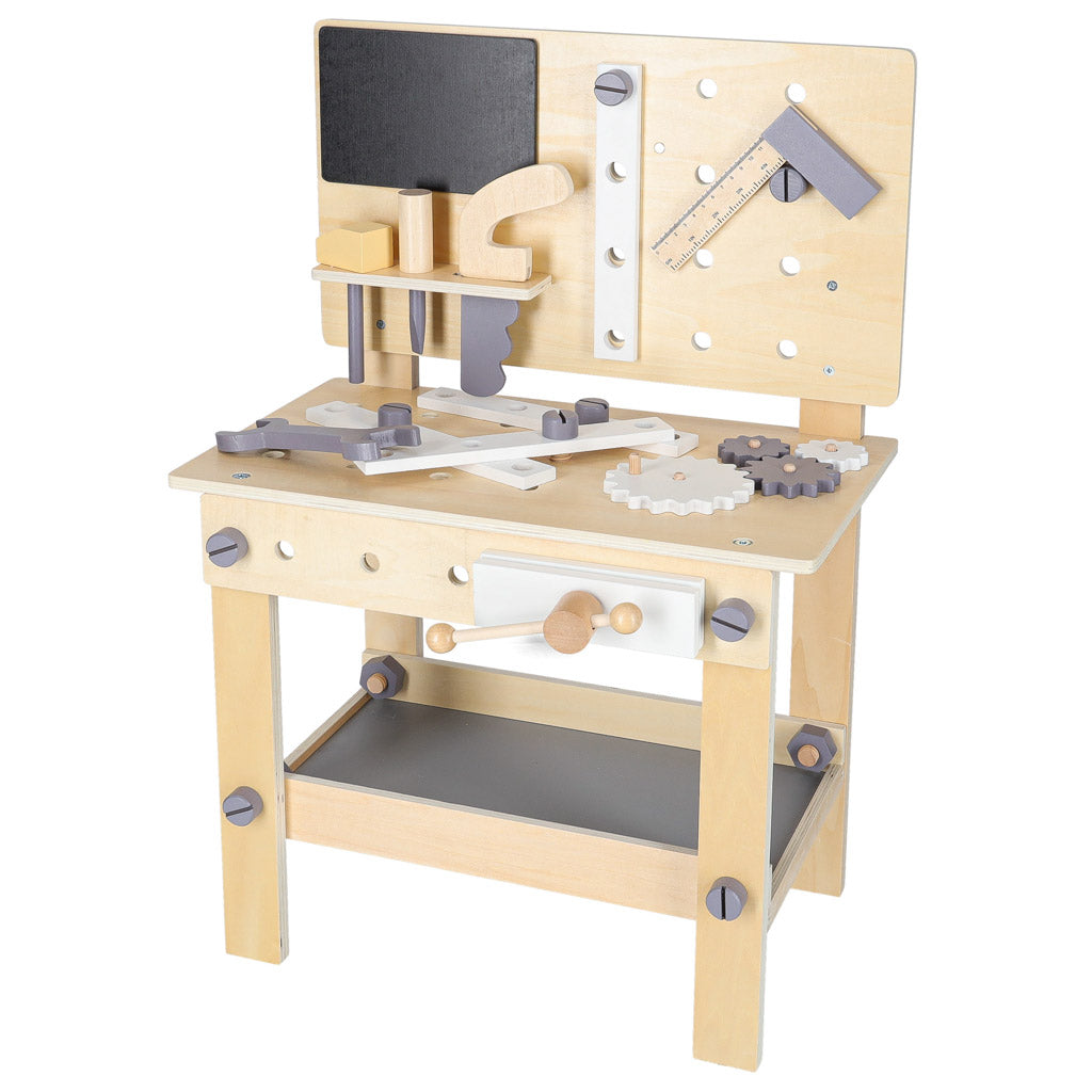 Wooden Kids Workbench with Tools – DIY Pretend Play Toy