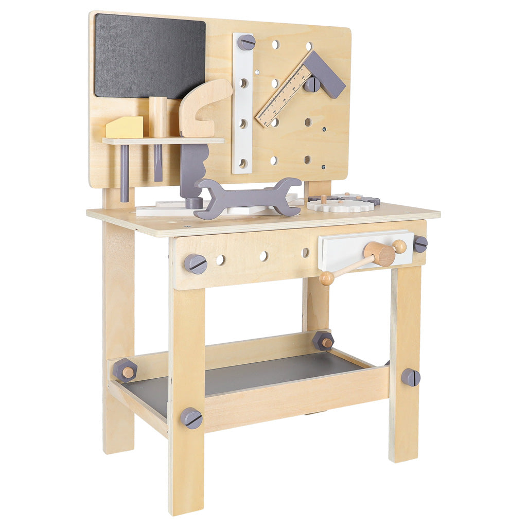 Wooden Kids Workbench with Tools – DIY Pretend Play Toy