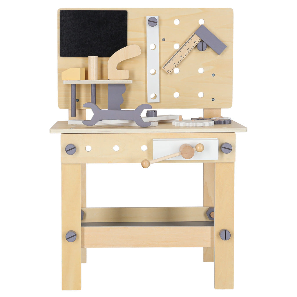 Wooden Kids Workbench with Tools – DIY Pretend Play Toy