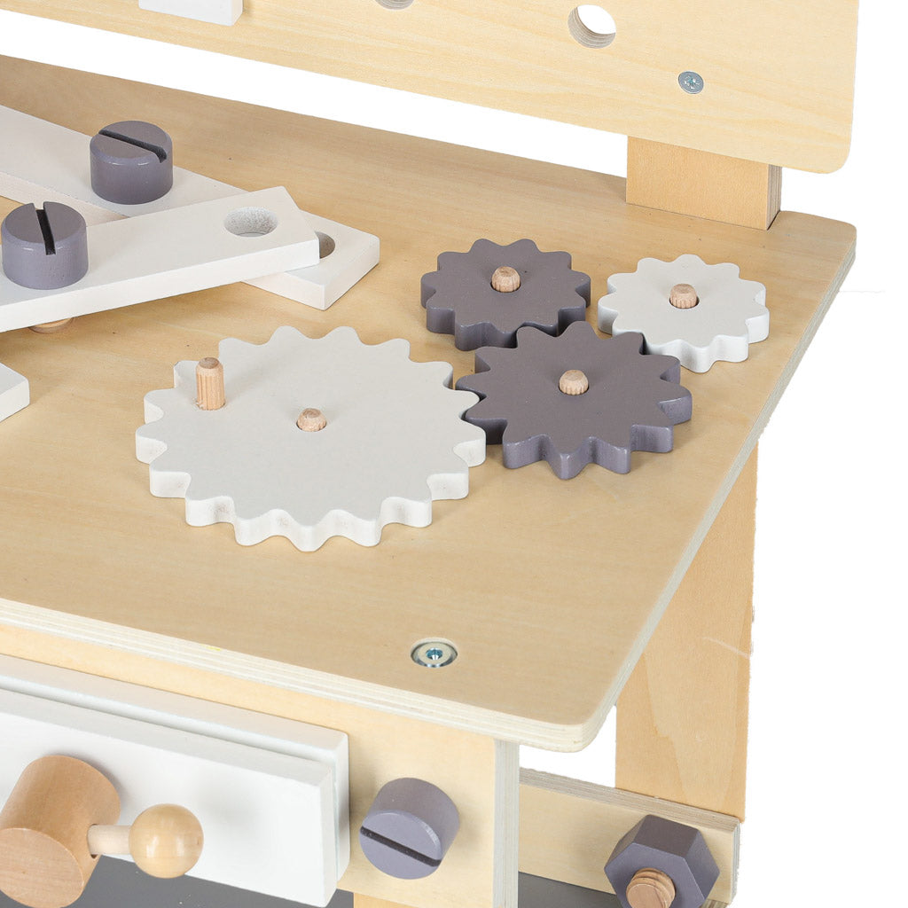 Wooden Kids Workbench with Tools – DIY Pretend Play Toy
