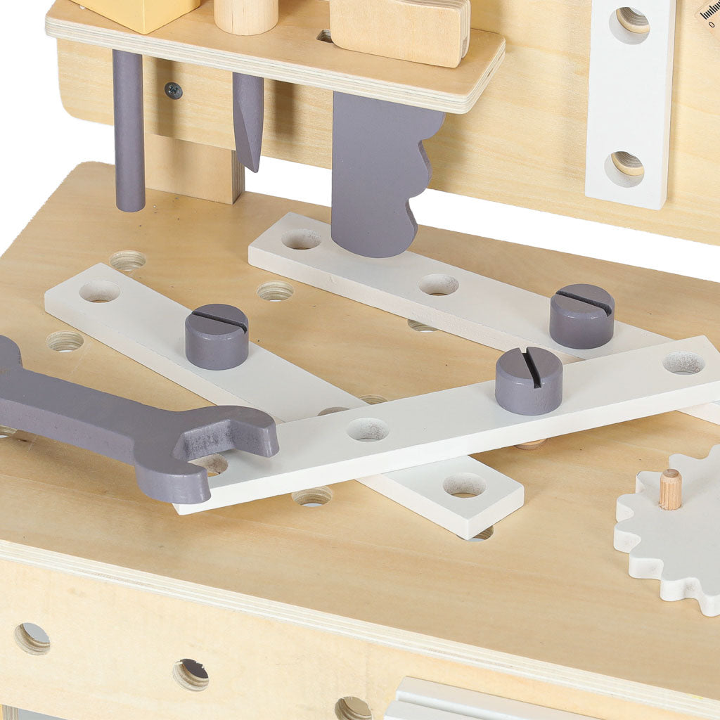 Wooden Kids Workbench with Tools – DIY Pretend Play Toy