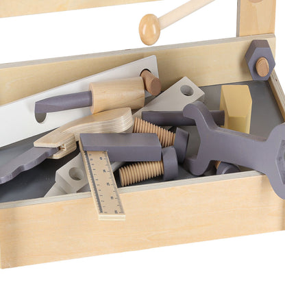 Wooden Kids Workbench with Tools – DIY Pretend Play Toy
