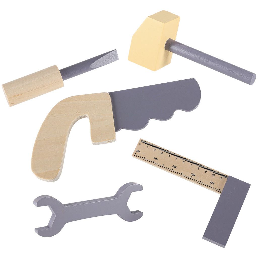 Wooden Kids Workbench with Tools – DIY Pretend Play Toy