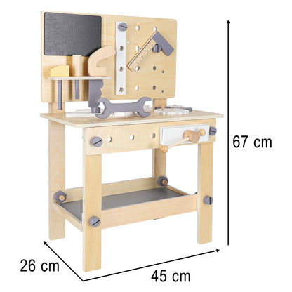 Wooden Kids Workbench with Tools – DIY Pretend Play Toy