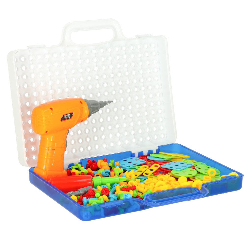 237-Piece Construction Puzzle Set with Electric Drill for Kids