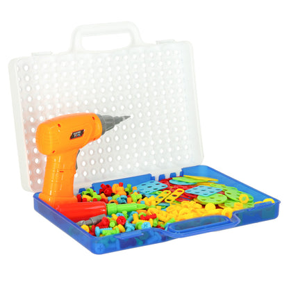 237-Piece Construction Puzzle Set with Electric Drill for Kids