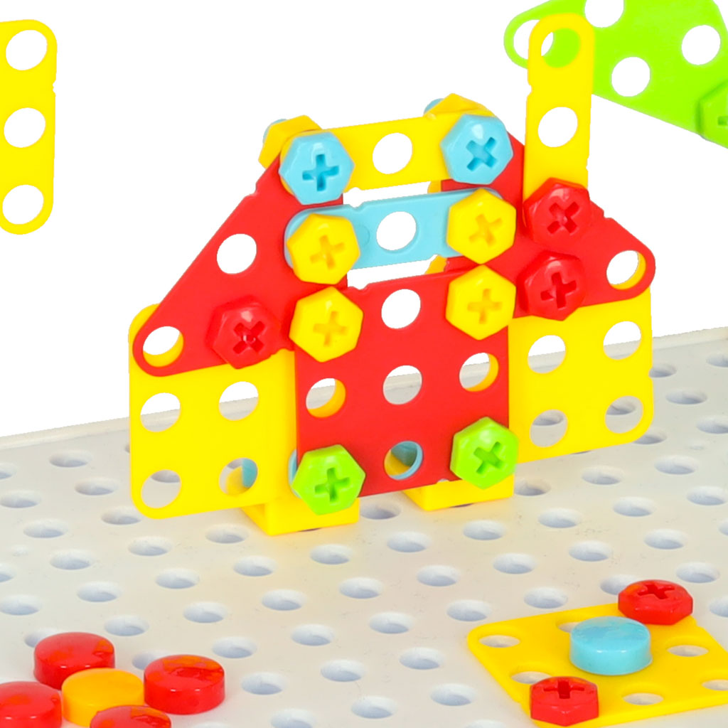 237-Piece Construction Puzzle Set with Electric Drill for Kids