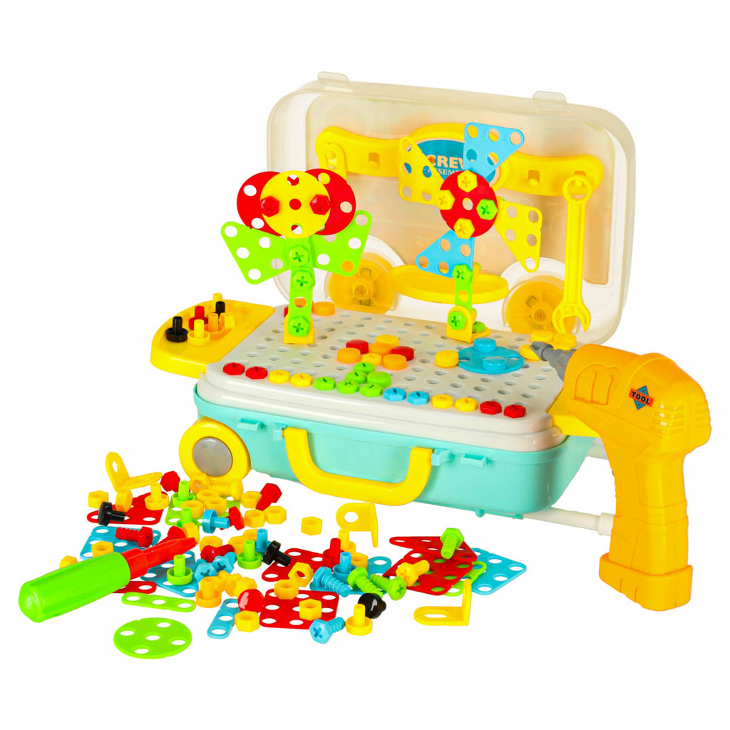 Educational Construction Set with Toy Drill 258 Pieces