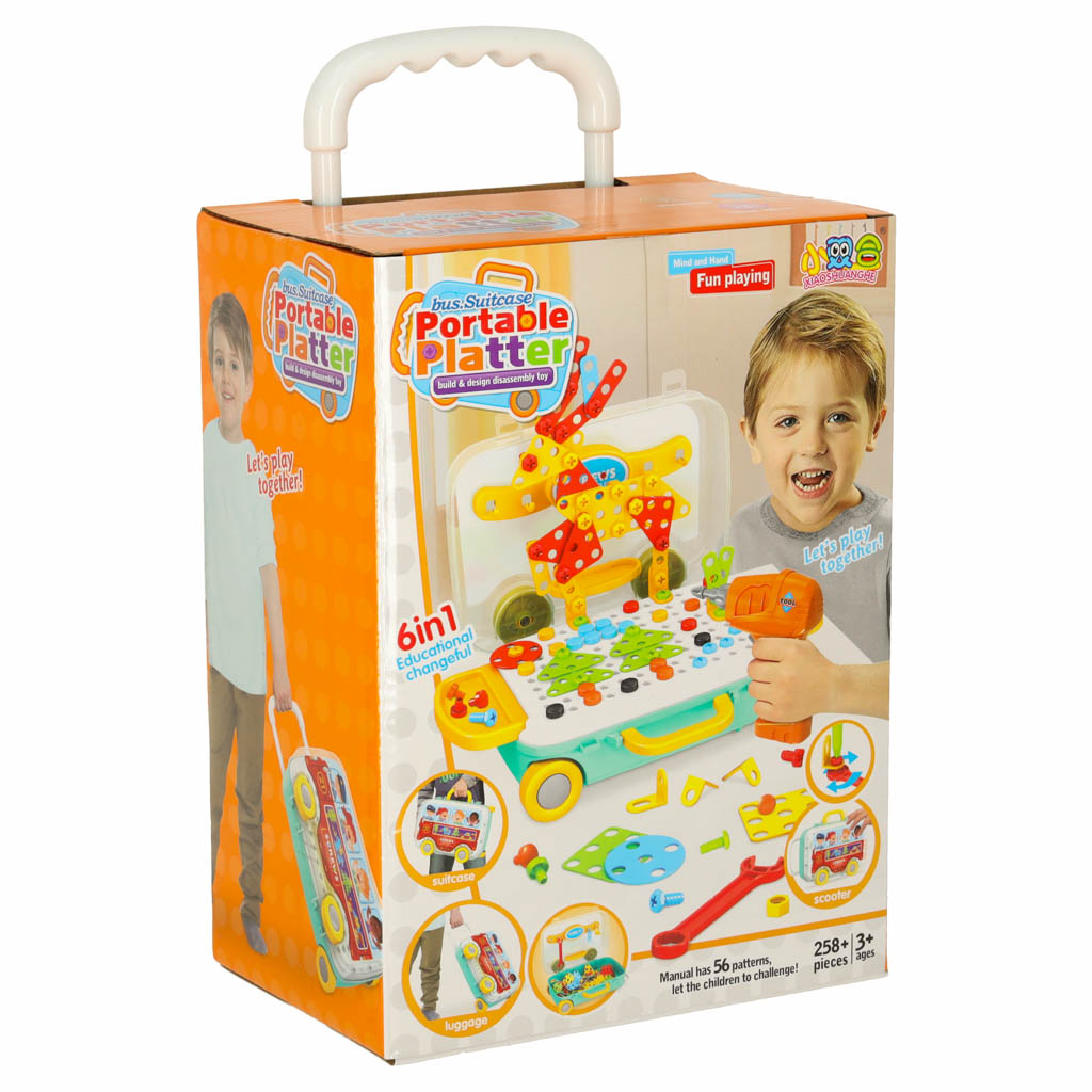 Educational Construction Set with Toy Drill 258 Pieces