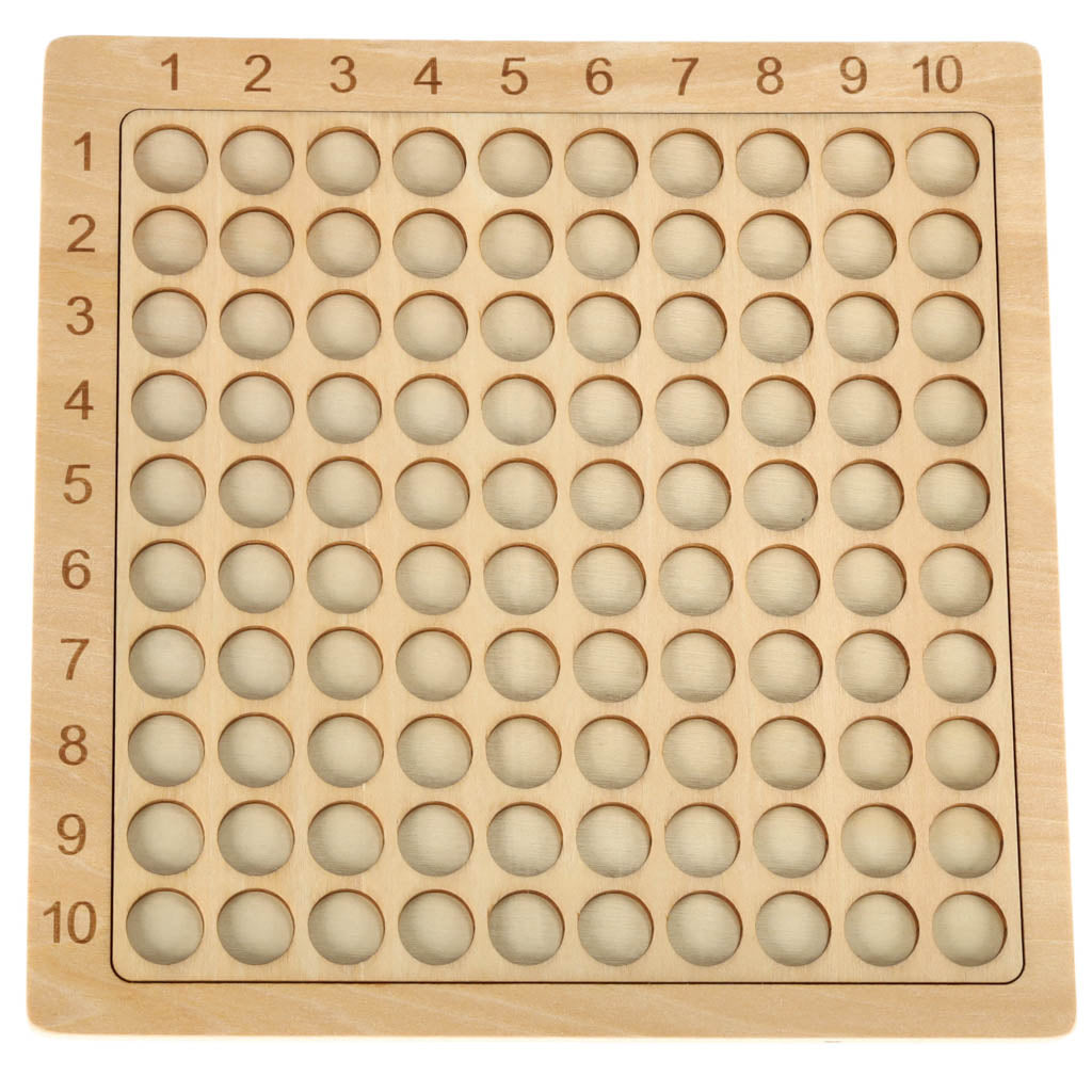 Wooden Multiplication Board Game with Number Tiles
