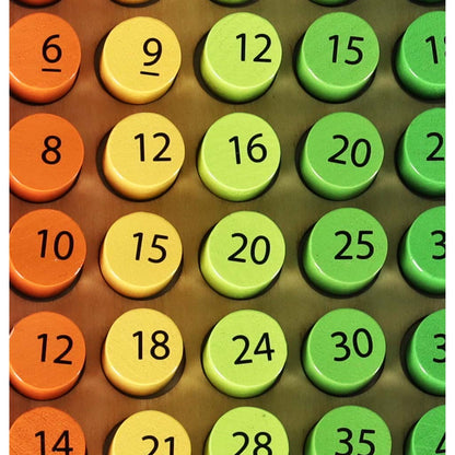 Wooden Multiplication Board Game with Number Tiles