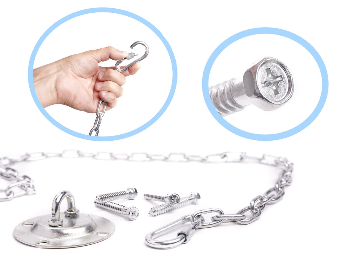Ceiling Swing Hanging Kit with Chain & Carabiners