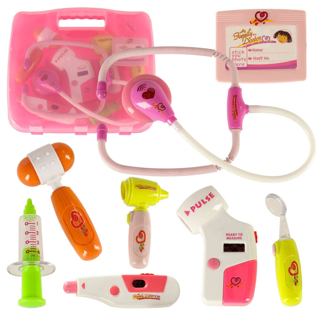 Zestaw lekarski dla dzieci w walizce – różowy