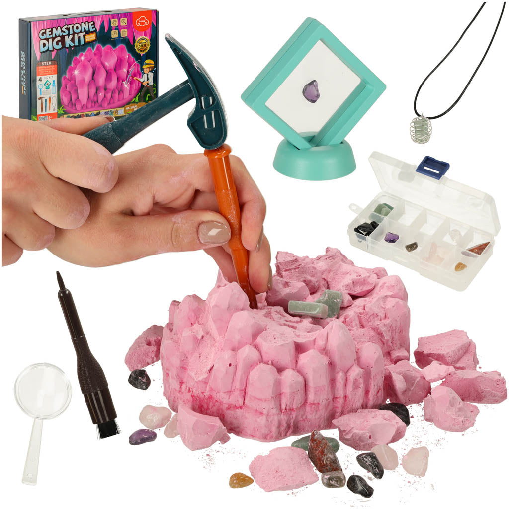 Archaeology Mineral Excavation Kit – 18 Gemstones for Kids 8+