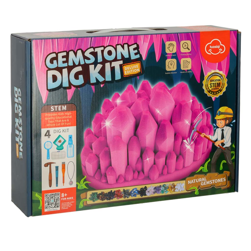 Archaeology Mineral Excavation Kit – 18 Gemstones for Kids 8+