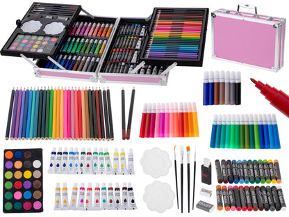 145-Piece Art Set in Pink Carry Case