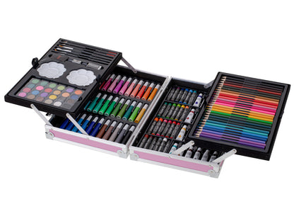 145-Piece Art Set in Pink Carry Case
