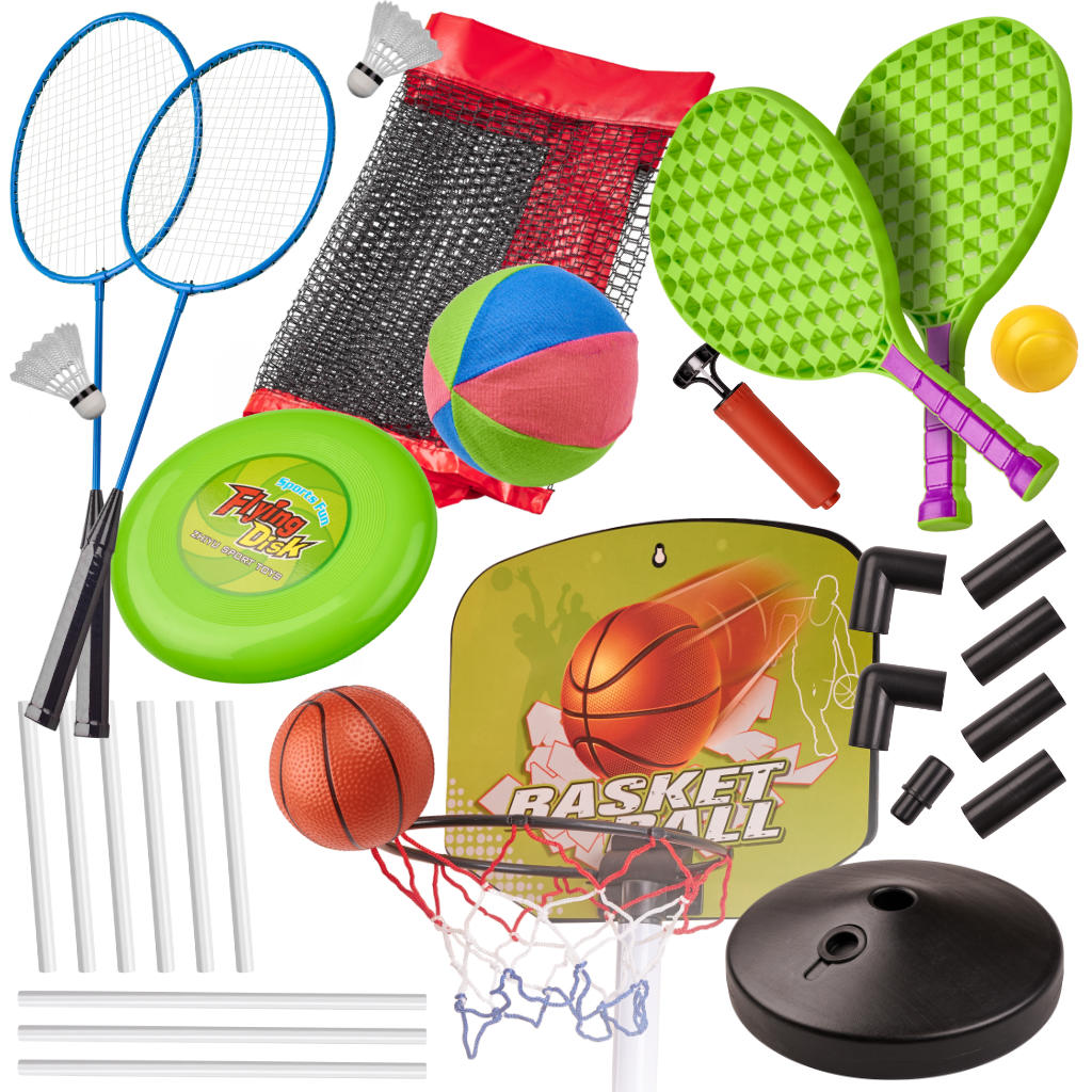 5-in-1 Kids Sports Set – Basketball, Volleyball, Badminton & More