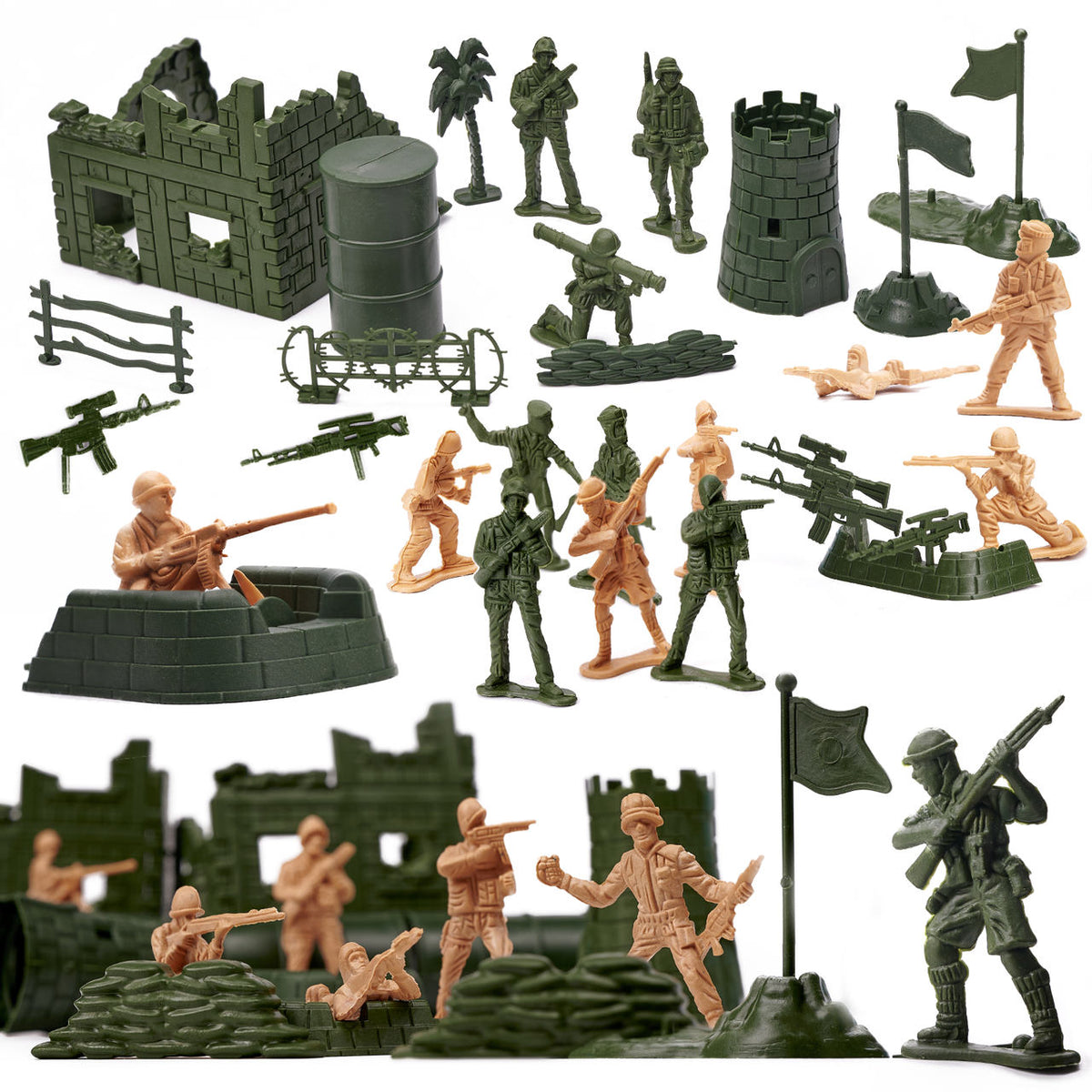 Military Army Base Playset 114 Pieces Soldier Figures Set